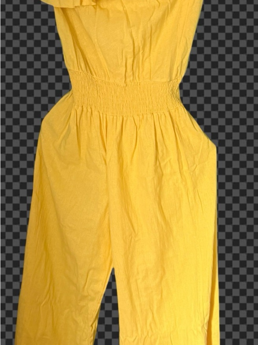 Women's Yellow Wide Leg Jumpsuit